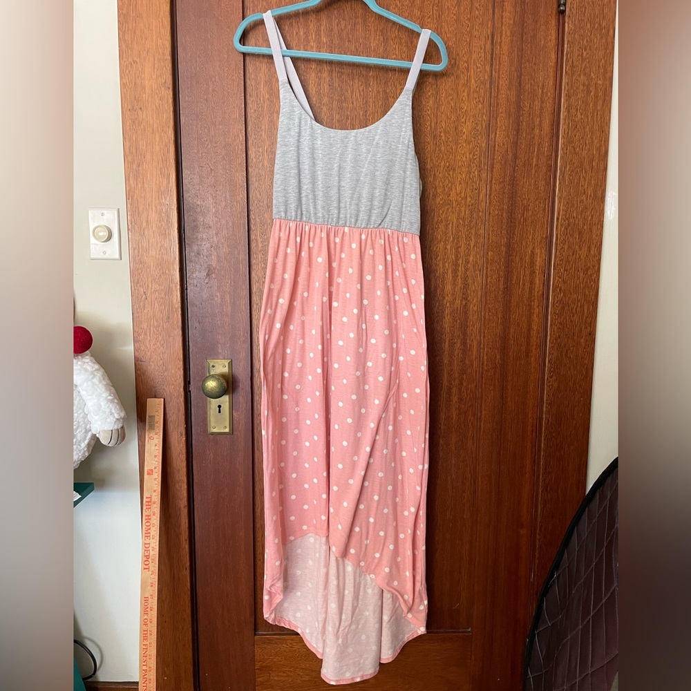 Cute high-low polka dot dress.